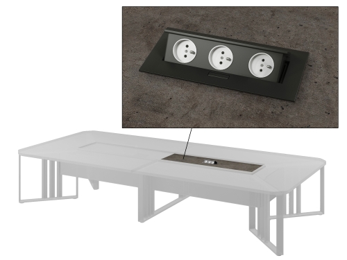 Центральная вставка для стола переговоров Z-201 с блоком розеток Z-212